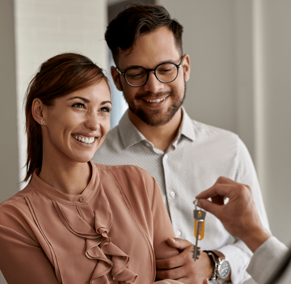 Couple receiving keys