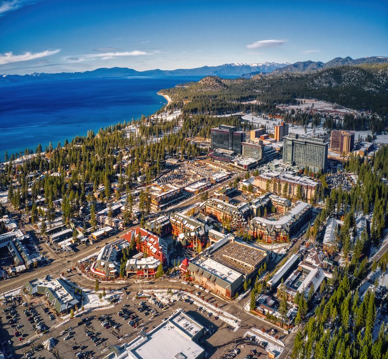 Aerial,View,Of,South,Lake,Tahoe,Which,Is,On,The