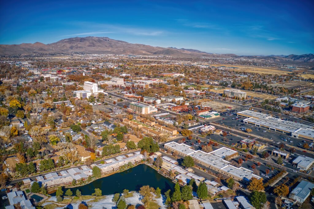 Aerial,View,Of,The,Nevada,Capitol,Of,Carson,City